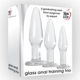 Adam & Eve Glass Anal Training Trio - 3 Sizes Included Clear > Sex Toys > Glass